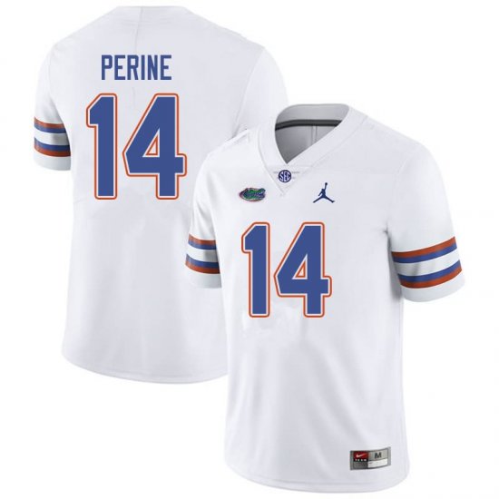 Men's Florida Gators #14 Lucas Krull NCAA Jordan Brand White Authentic Stitched College Football Jersey DPO5862PH